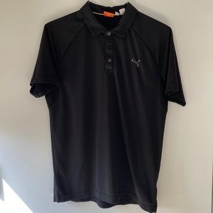 Puma men’s medium black sweat wicking golf polo